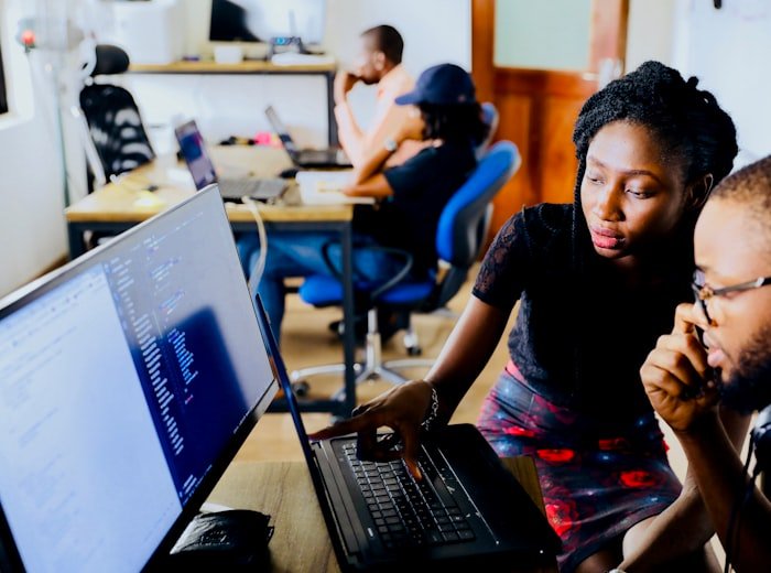 Students in a shared study space